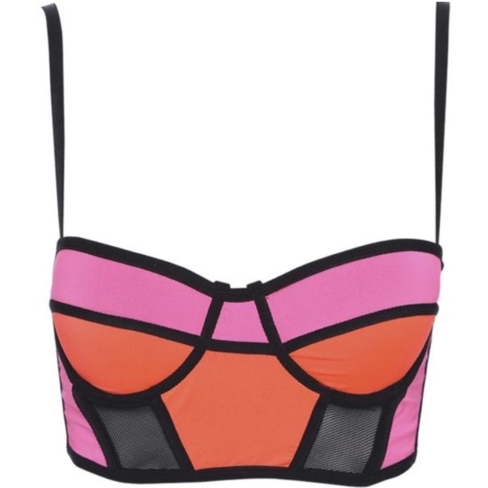 Color Block push up Rave Bralette